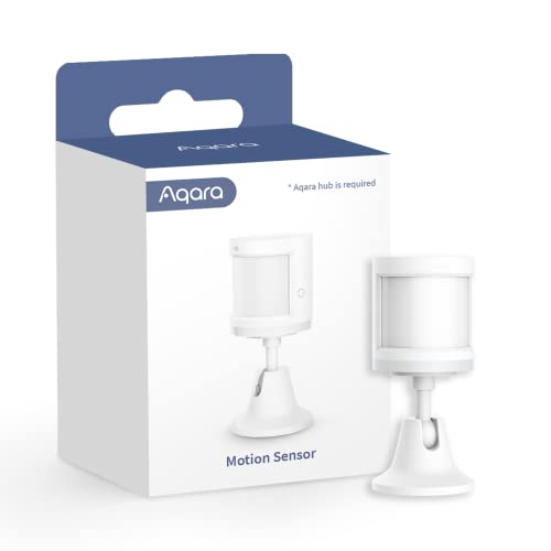 Aqara Sensor de Movimiento, Requiere AQARA HUB, Conexión Zigbee, para Sistema de Alarma y domótica, Amplio Rango de Detección, Compatible con Apple HomeKit y Alexa